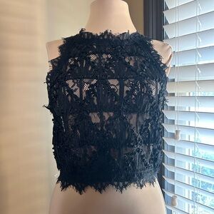 Windsor Black Sheer Lace Crop Top